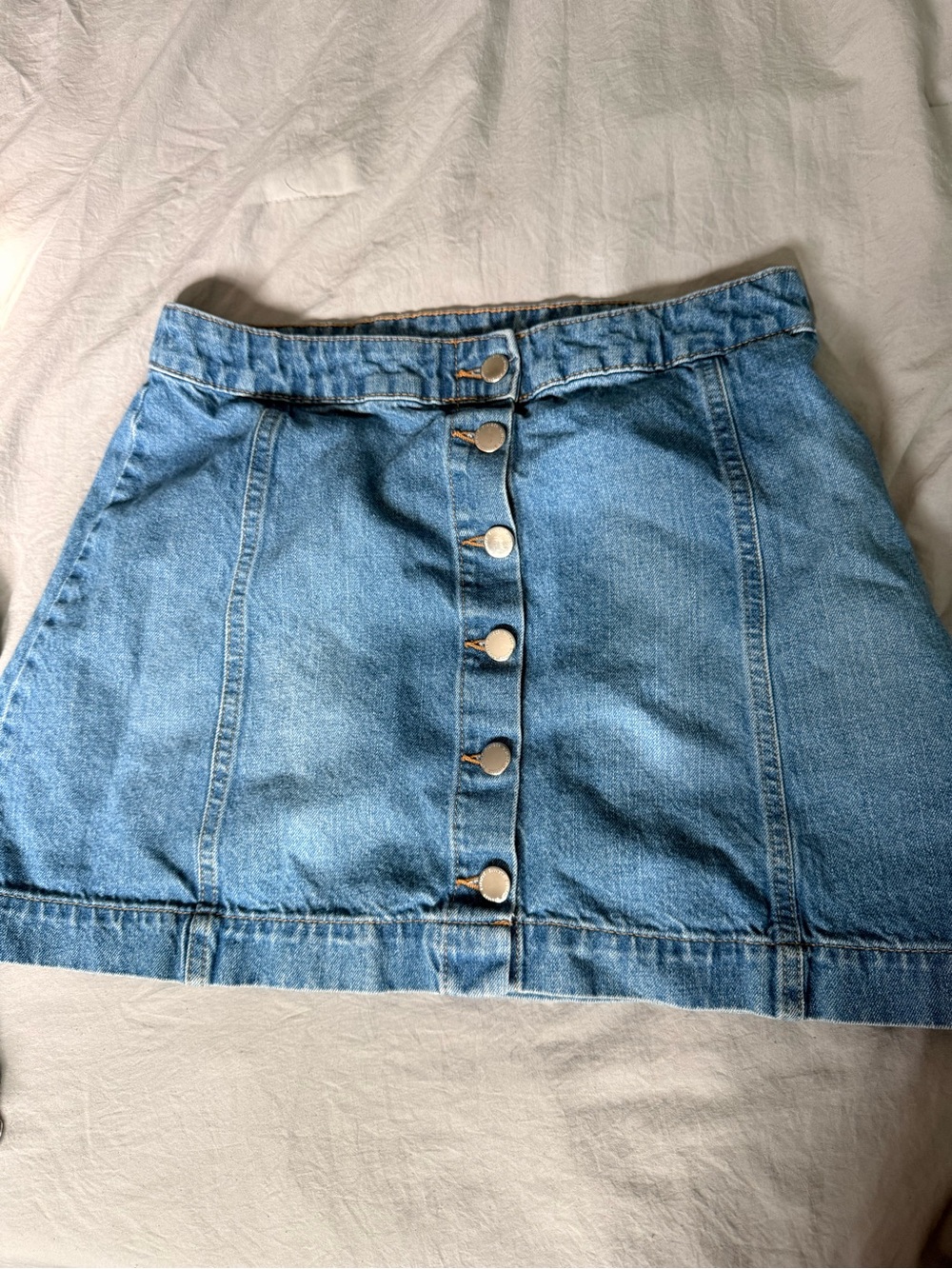 Diesel Light Blue Button-Front Denim Mini Skirt